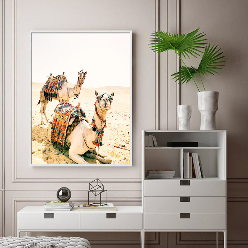 Animals art prints - Boho Camels - Canvas Prints - Poster Prints