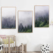 Wall Art prints -Misty Forest 3 sets - Poster Prints -Canvas Prints
