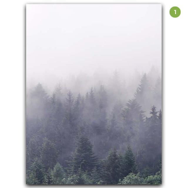 Wall Art prints -Misty Forest 3 sets - Poster Prints -Canvas Prints