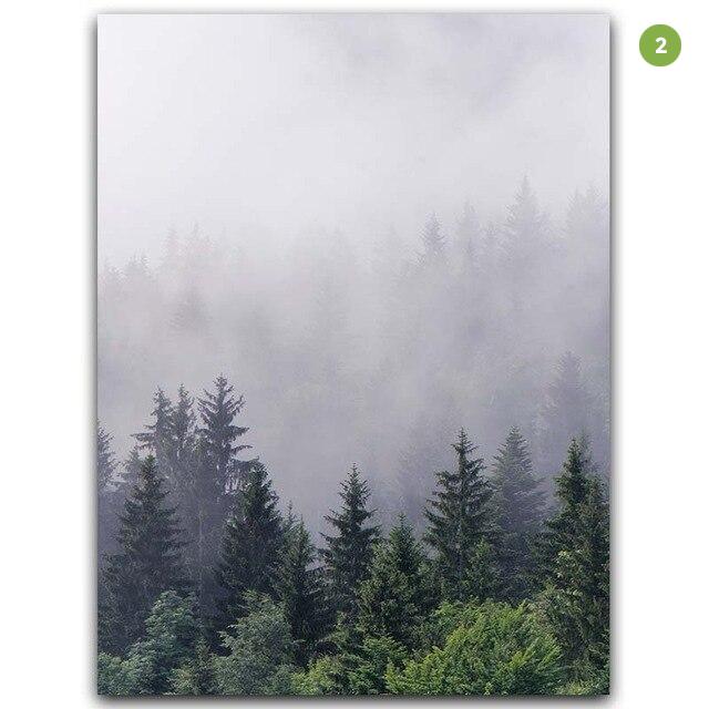 Wall Art prints -Misty Forest 3 sets - Poster Prints -Canvas Prints