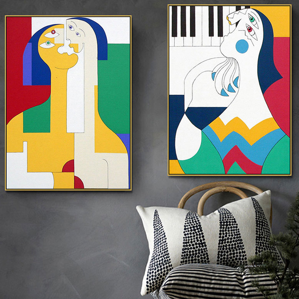 Wall art - Modern Abstract Figure Family 2 sets- Canvas Prints- Poster Prints