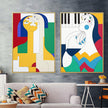 Wall art - Modern Abstract Figure Family 2 sets- Canvas Prints- Poster Prints