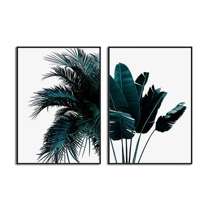 Wall art - Modern Dark Green Palm Tree 2 sets- Canvas Prints- Poster Prints