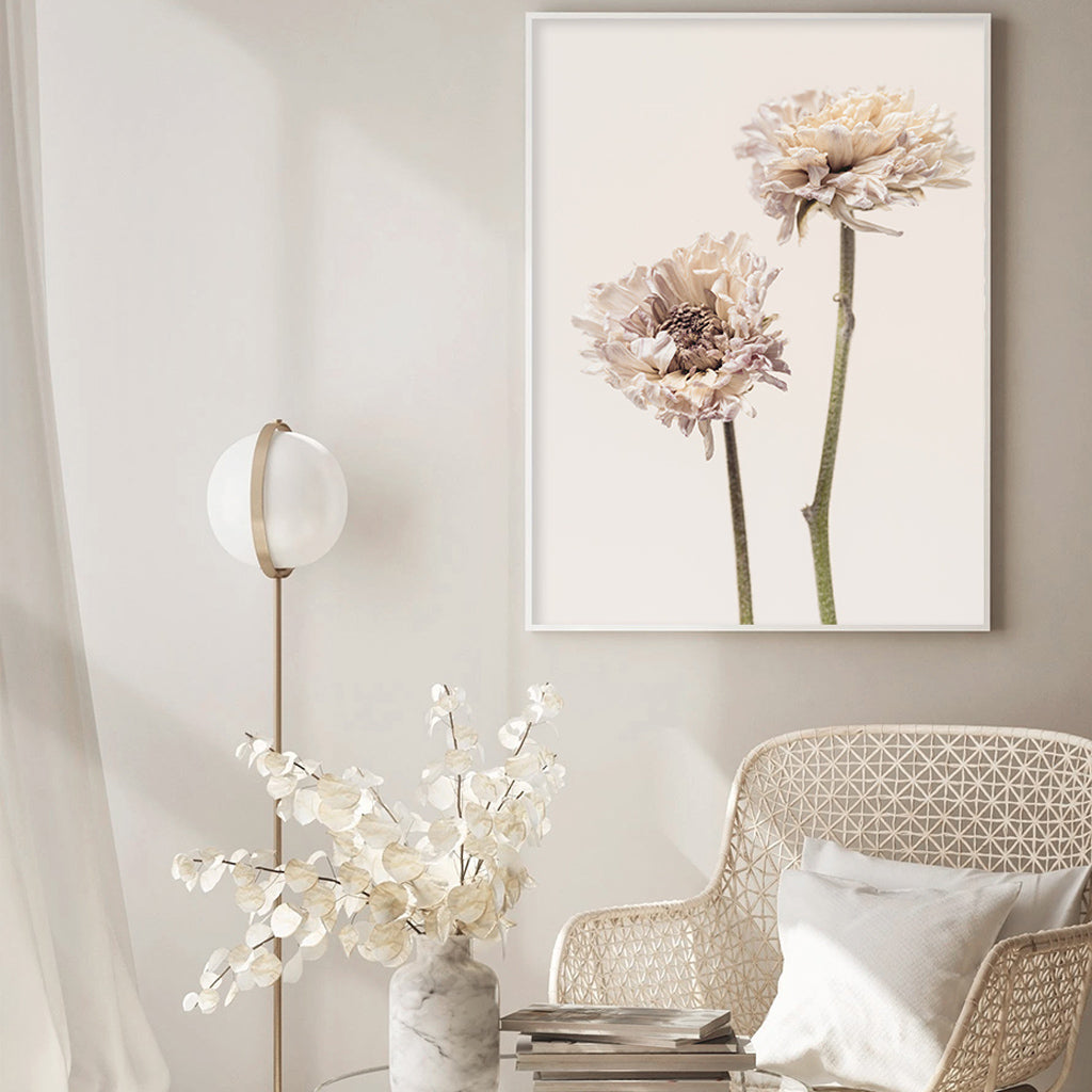 Wall art - Modern Dried Blooming Flower 2 sets- Canvas Prints- Poster Prints