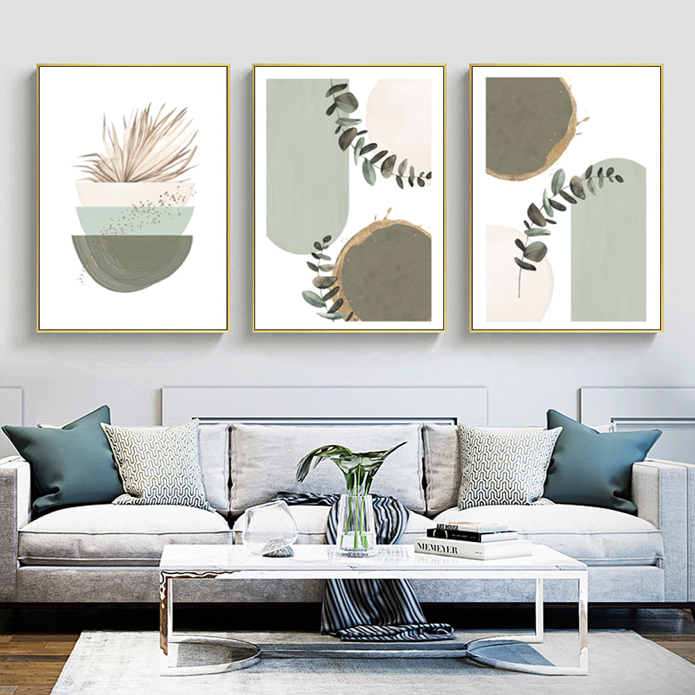 Wall Art - Modern Nordic Green (3 Sets) - Poster Prints -Canvas Prints