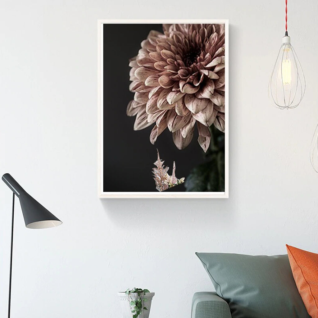 Wall art - Modern Pink Dahlia Floral - Canvas Prints - Poster Prints