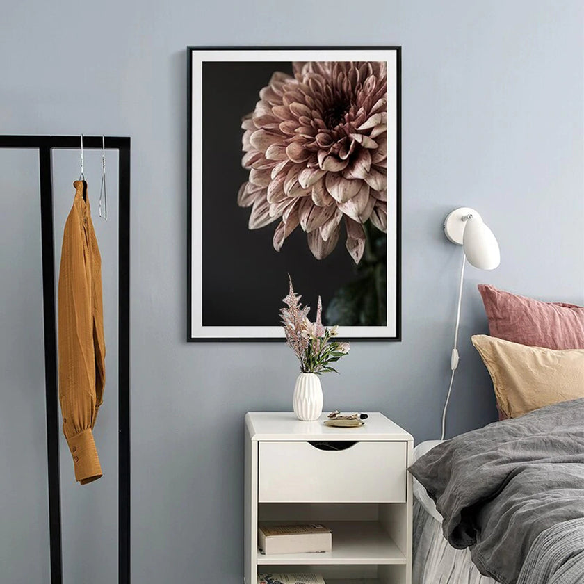 Wall art - Modern Pink Dahlia Floral - Canvas Prints - Poster Prints