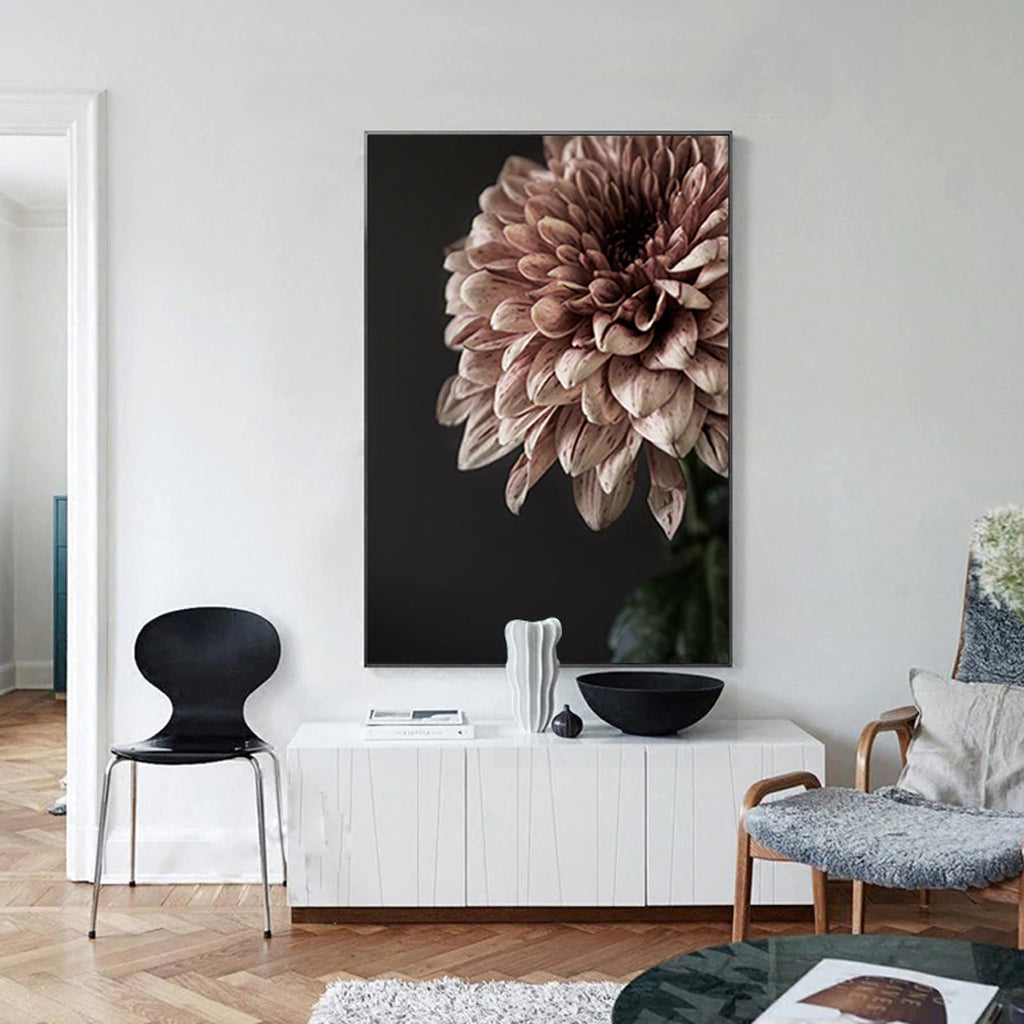 Wall art - Modern Pink Dahlia Floral - Canvas Prints - Poster Prints