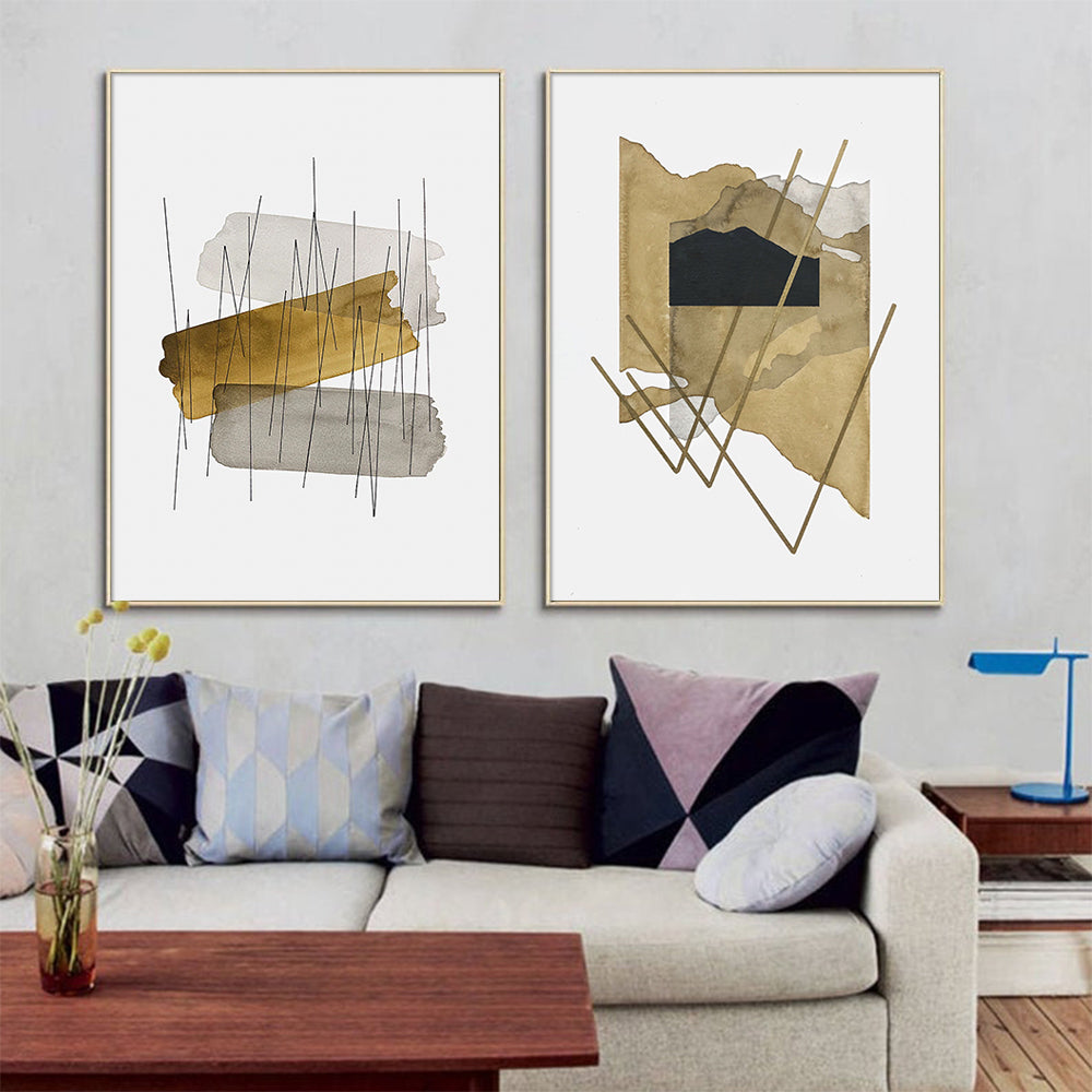 Wall art - Modern Gold 2 sets - Canvas Prints- Poster Prints