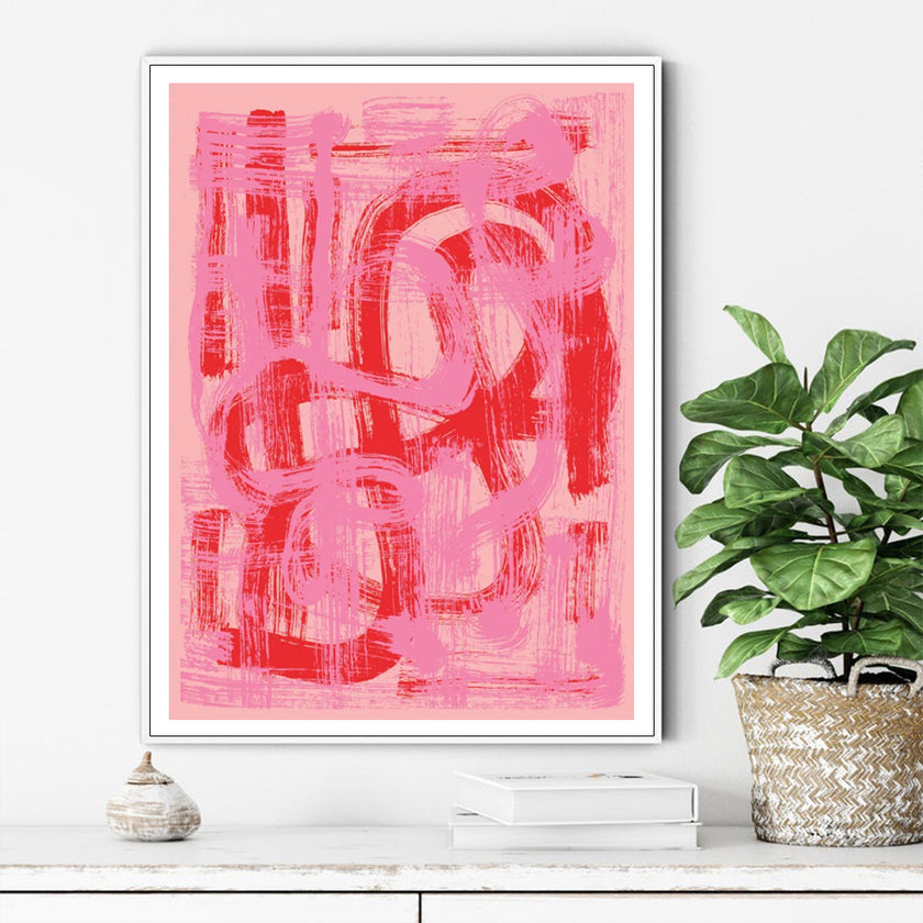 Wall Art - Modern Pink Red - Canvas Prints-Poster Prints