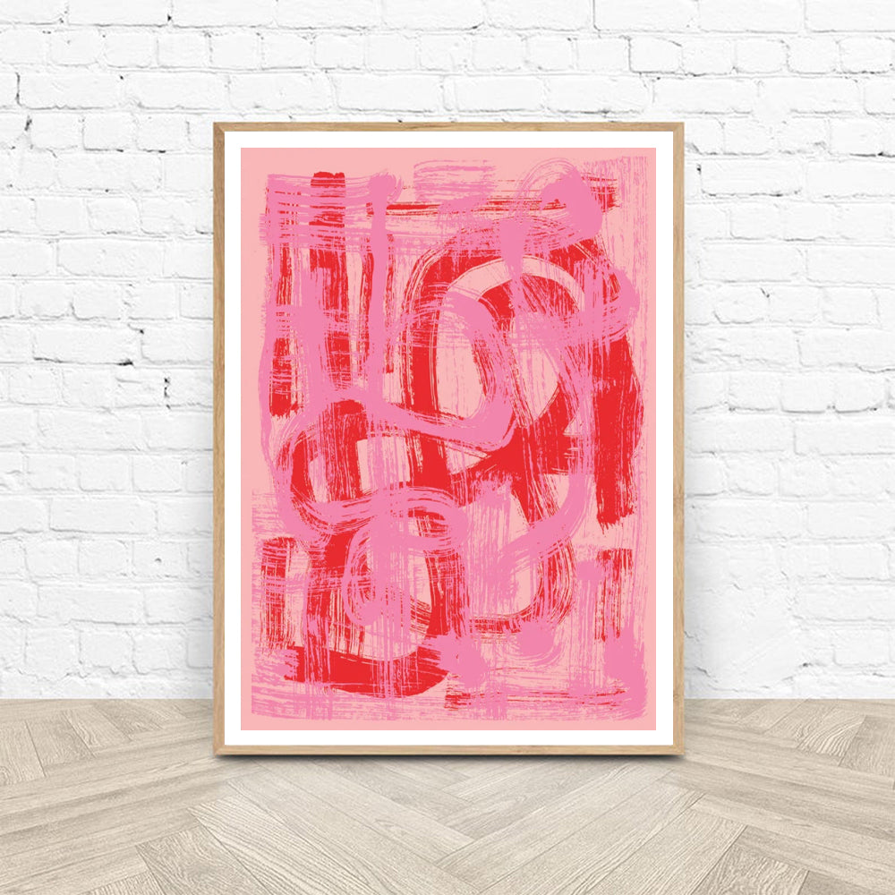 Wall Art - Modern Pink Red - Canvas Prints-Poster Prints