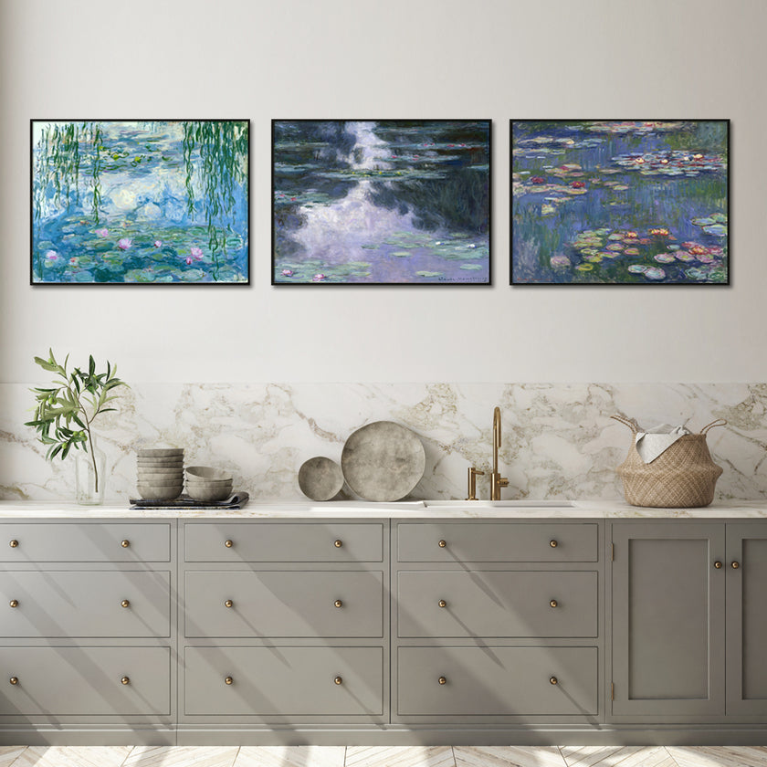 Wall Art - Waterlilies By Claude Monet ( 3 sets )- Poster Prints -Canvas Prints