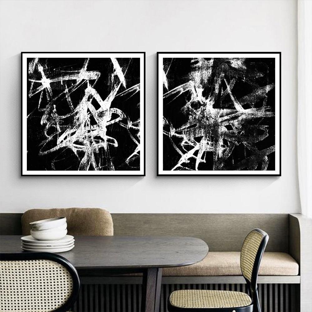 Wall Art - Monotype Scribble (2 sets)- Canvas Prints-Poster Prints