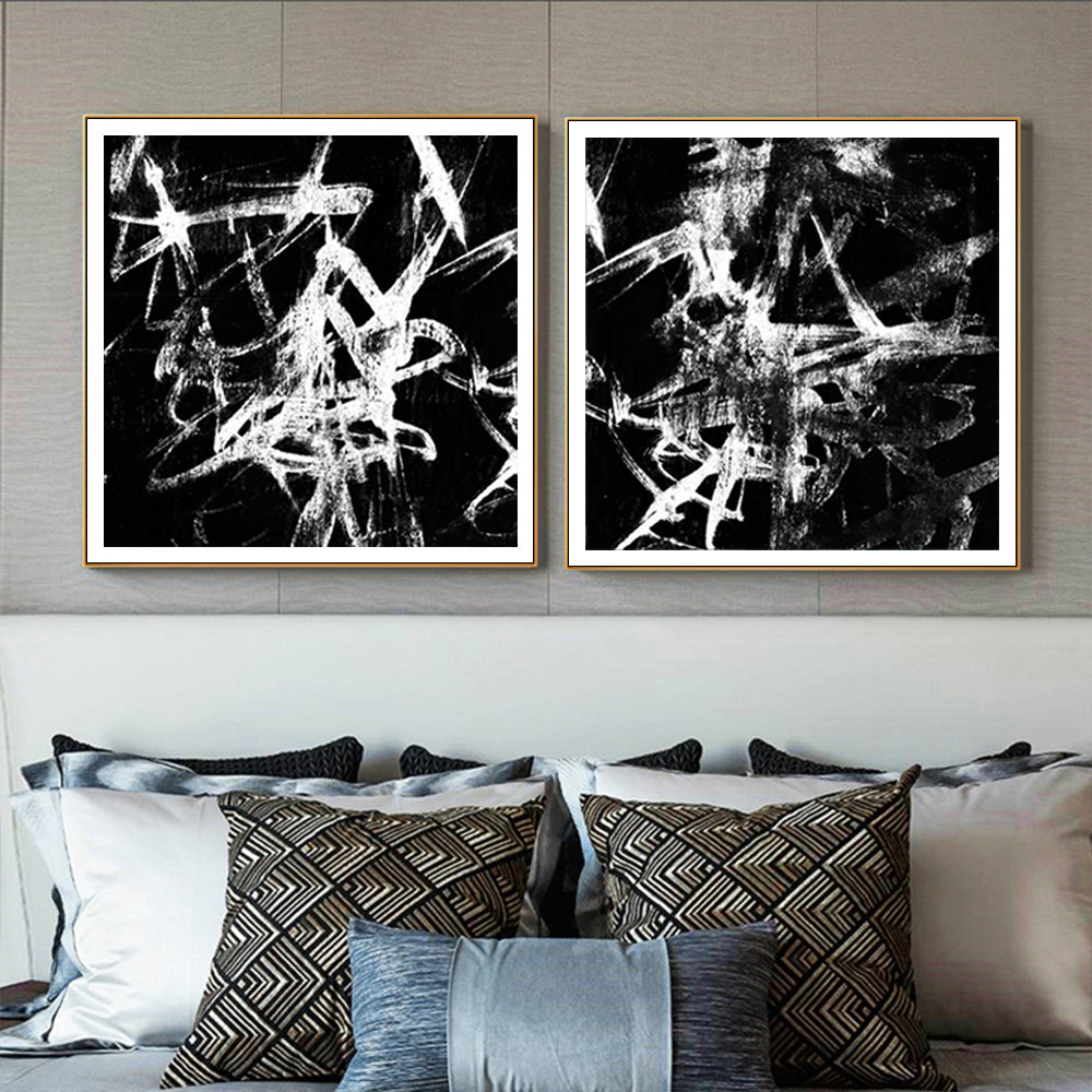 Wall Art - Monotype Scribble (2 sets)- Canvas Prints-Poster Prints