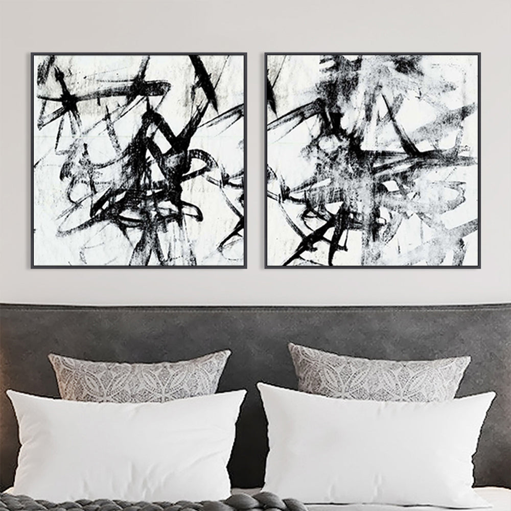 Wall Art - Monotype Scribble II (2 sets)- Canvas Prints-Poster Prints
