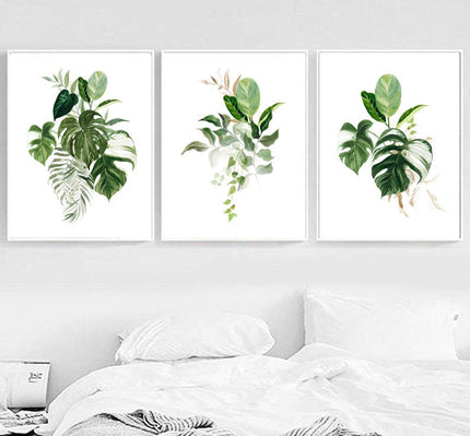 Wall Art - Monstera Leaves 3 sets - Poster Prints -Canvas Prints