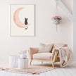Wall Art - Moon and Cat - Canvas Prints-Poster Prints