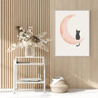 Wall Art - Moon and Cat - Canvas Prints-Poster Prints