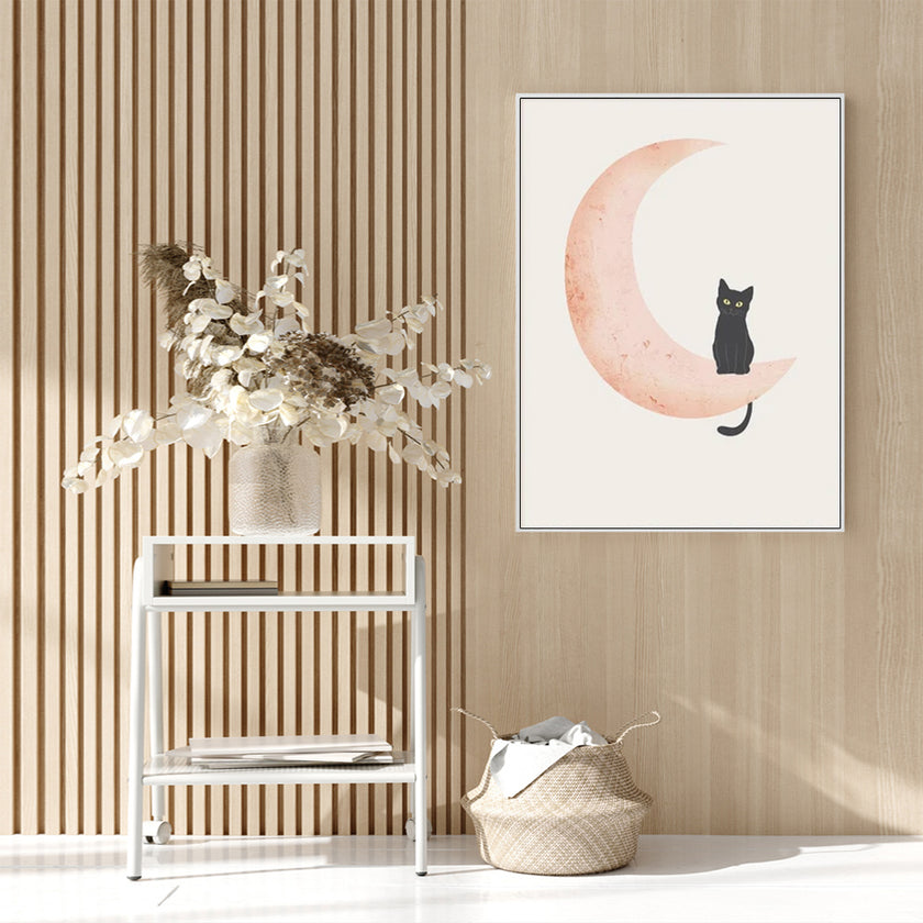 Wall Art - Moon and Cat - Canvas Prints-Poster Prints
