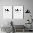 Wall art - Mr And Mrs 2 sets- Canvas Prints- Poster Prints