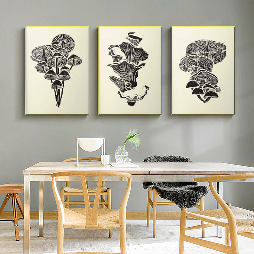 Wall Art  - Mushroom 3 Sets - Poster Prints -Canvas Prints