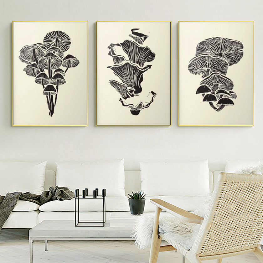 Wall Art  - Mushroom 3 Sets - Poster Prints -Canvas Prints