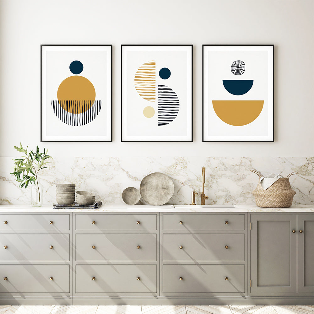 Wall Art - Mustard Yellow ( 3 sets )- Poster Prints -Canvas Prints