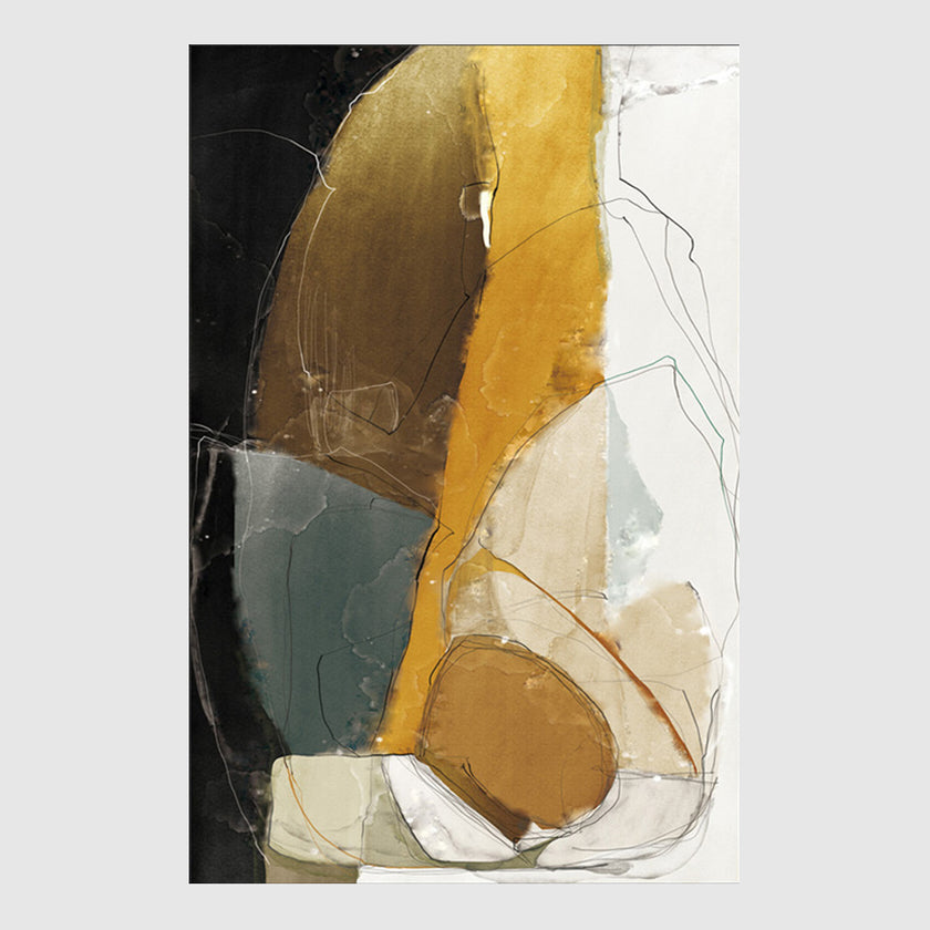 Abstracts Art - Print Wall Art - Mustard - Canvas Prints-Poster Prints