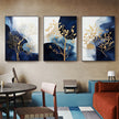 Wall Art - Navy and Gold Watercolor Shapes (3 Sets) - Poster Prints -Canvas Prints