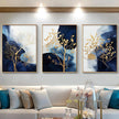 Wall Art - Navy and Gold Watercolor Shapes (3 Sets) - Poster Prints -Canvas Prints