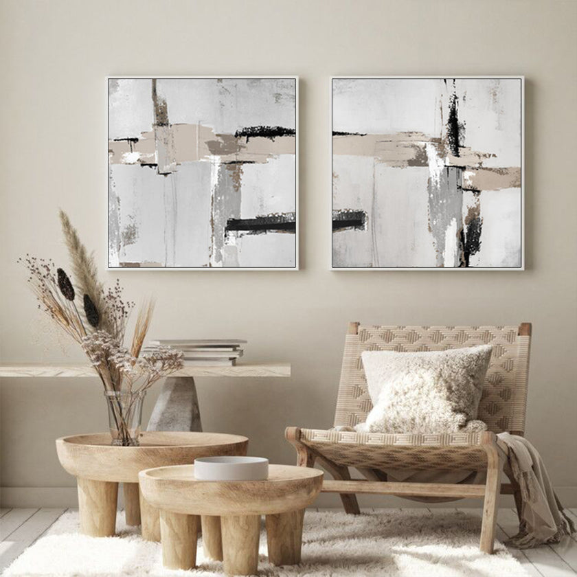 Wall Art - Neutral Abstract (2 sets)- Canvas Prints-Poster Prints