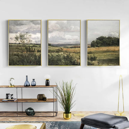 Wall Art - Neutral Country (3 sets) - Canvas Prints-Poster Prints Frame Options (60cm x 90cm):Canvas Framed (Ready to Hang) Frame Colour:Natural Wood