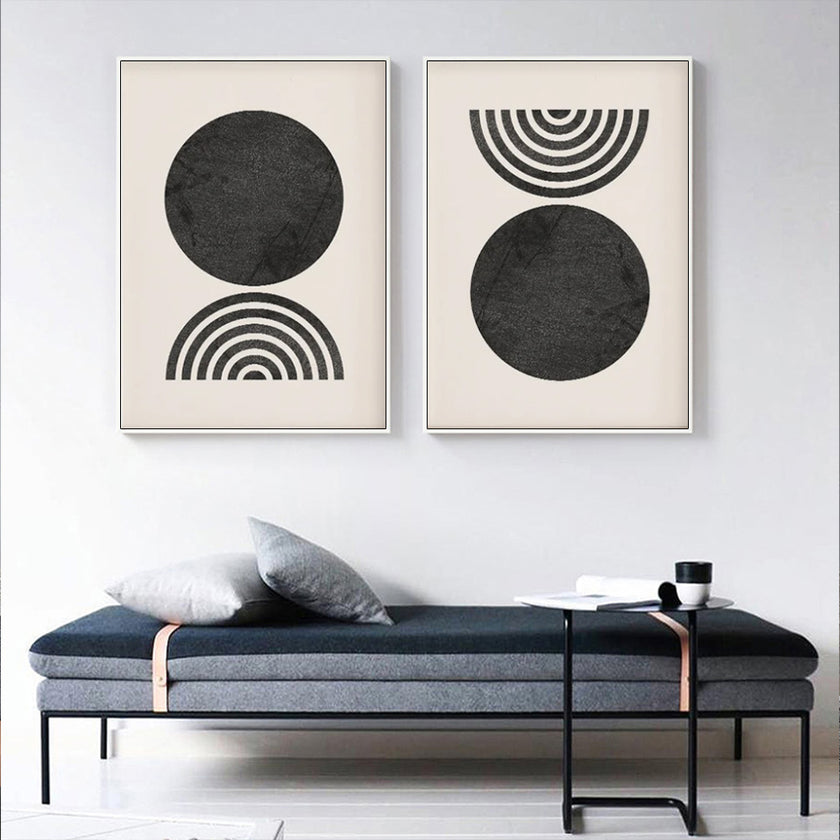 Wall art - Neutral Geometric (2 sets)- Canvas Prints- Poster Prints