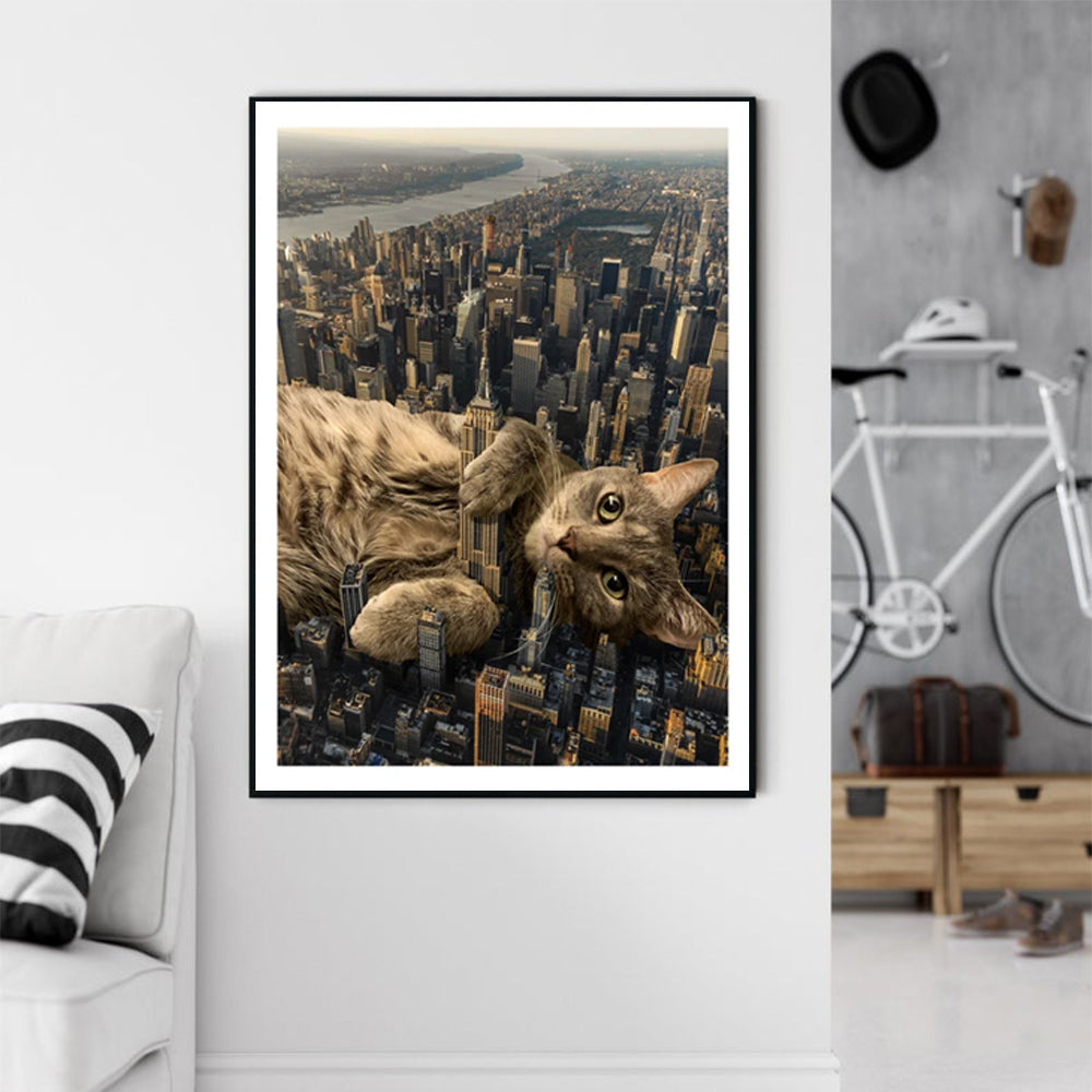 Wall Art - New York City Cat - Canvas Prints-Poster Prints