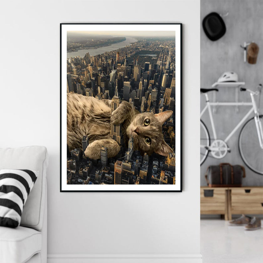 Wall Art - New York City Cat - Canvas Prints-Poster Prints