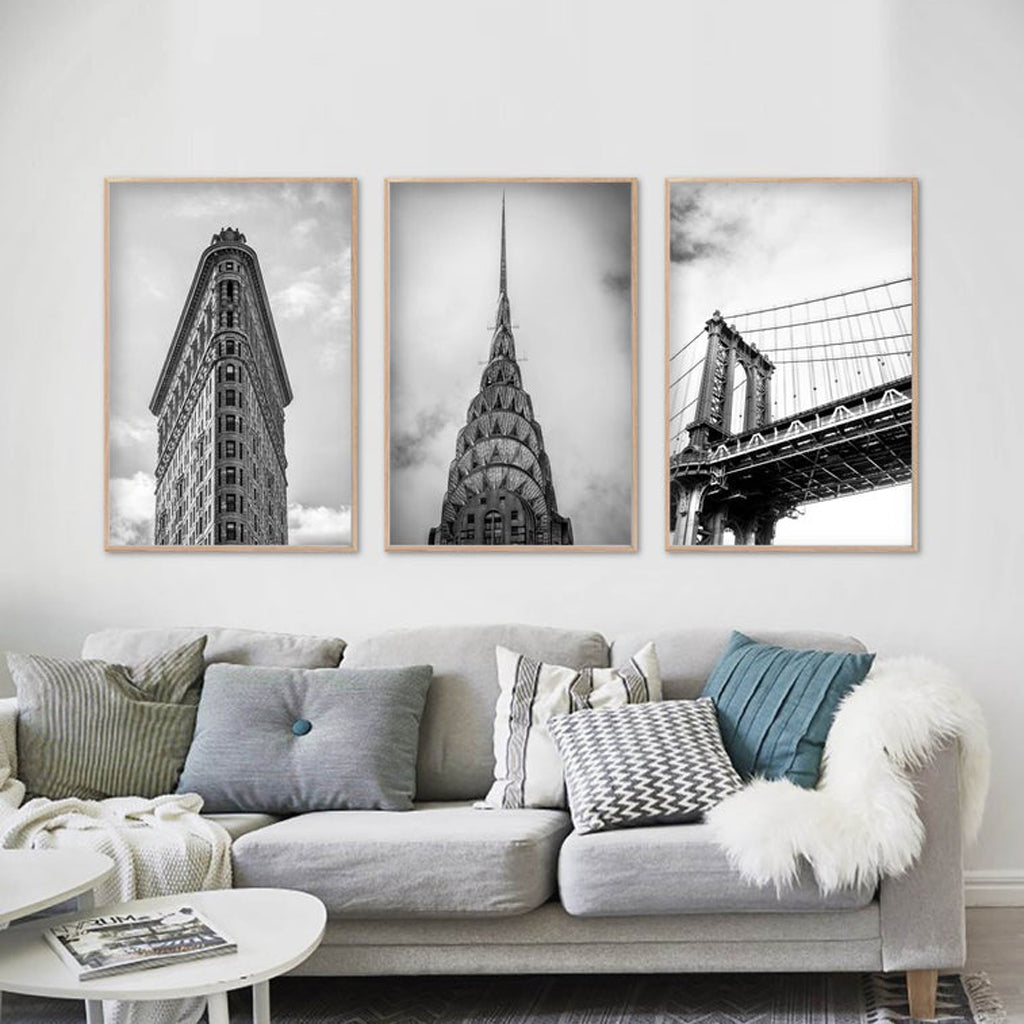 Wall Art - New York Black White 3 sets - Poster Prints -Canvas Prints