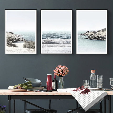 Wall Art - Ocean Cliff (3 Sets) - Poster Prints -Canvas Prints
