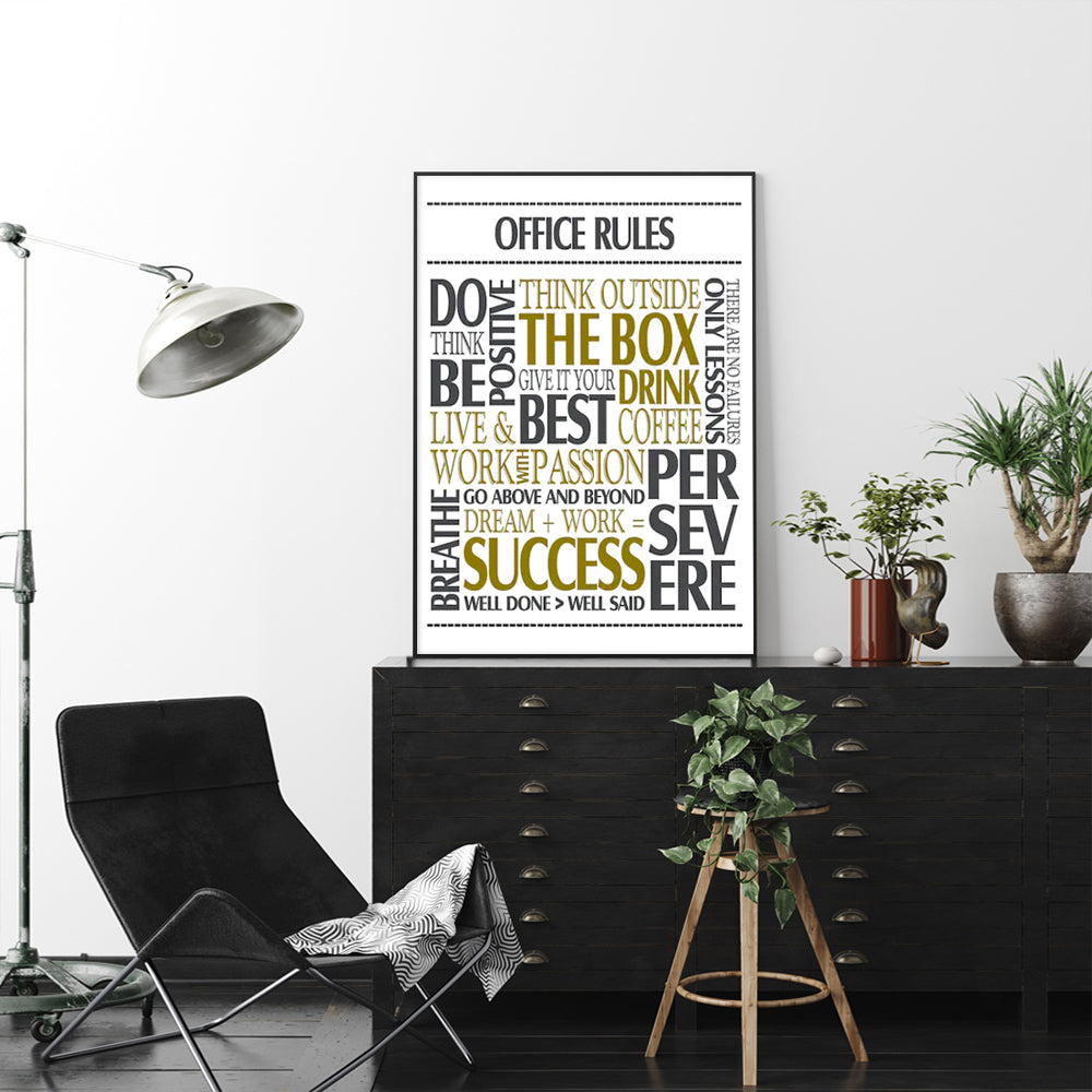 Wall Art - Office Rules - Canvas Prints-Poster Prints