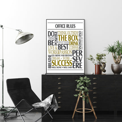Wall Art - Office Rules - Canvas Prints-Poster Prints
