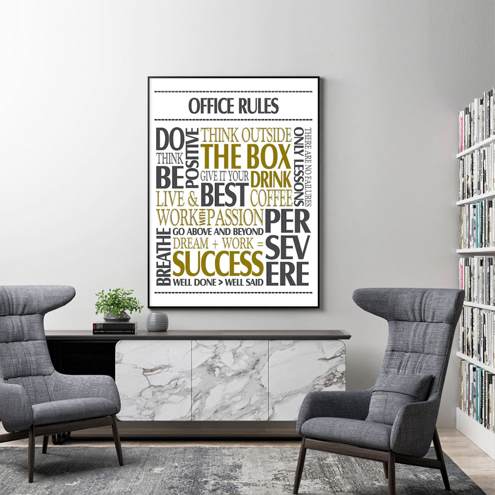 Wall Art - Office Rules - Canvas Prints-Poster Prints