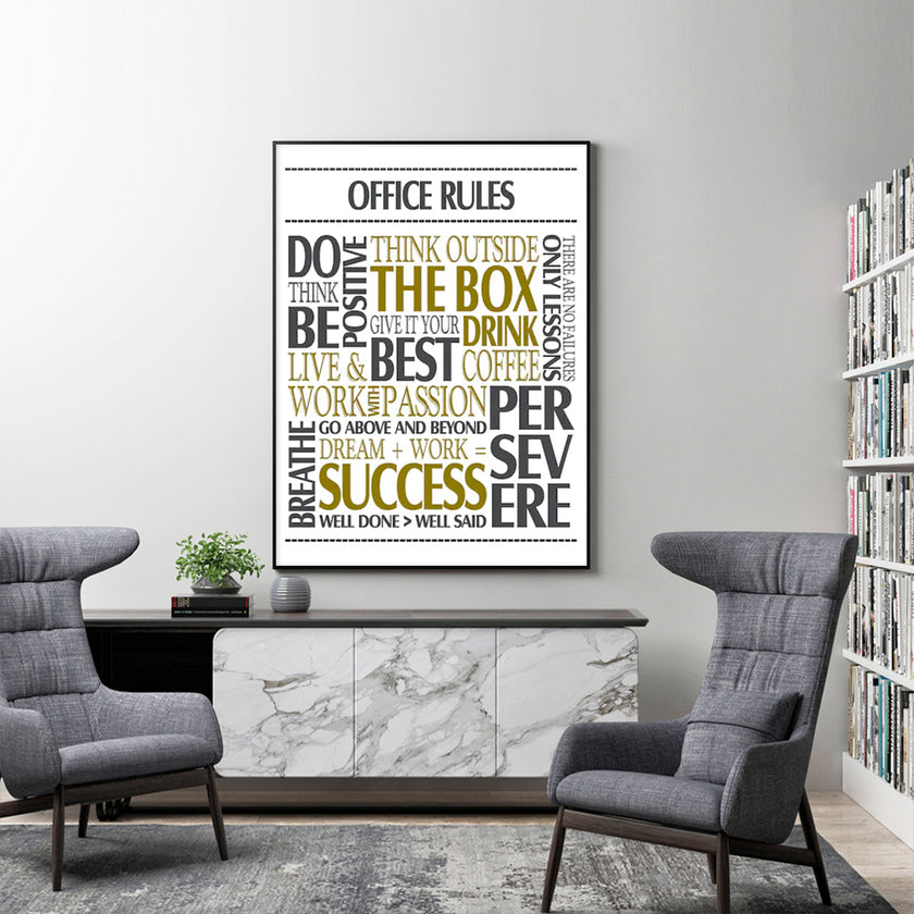 Wall Art - Office Rules - Canvas Prints-Poster Prints