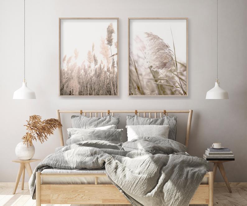 Wall art - Pampas Grass 2 sets- Canvas Prints- Poster Prints