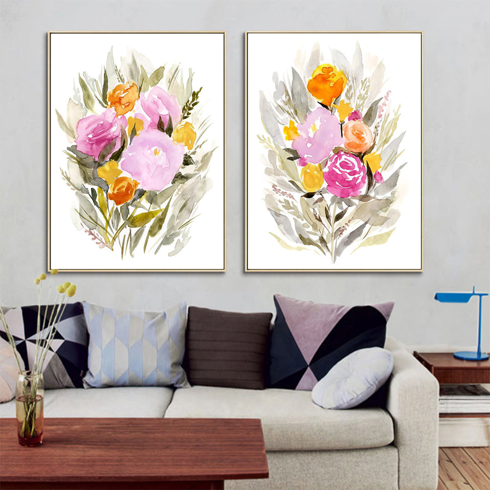 Wall art - Pastel Sprig 2 sets - Canvas Prints- Poster Prints