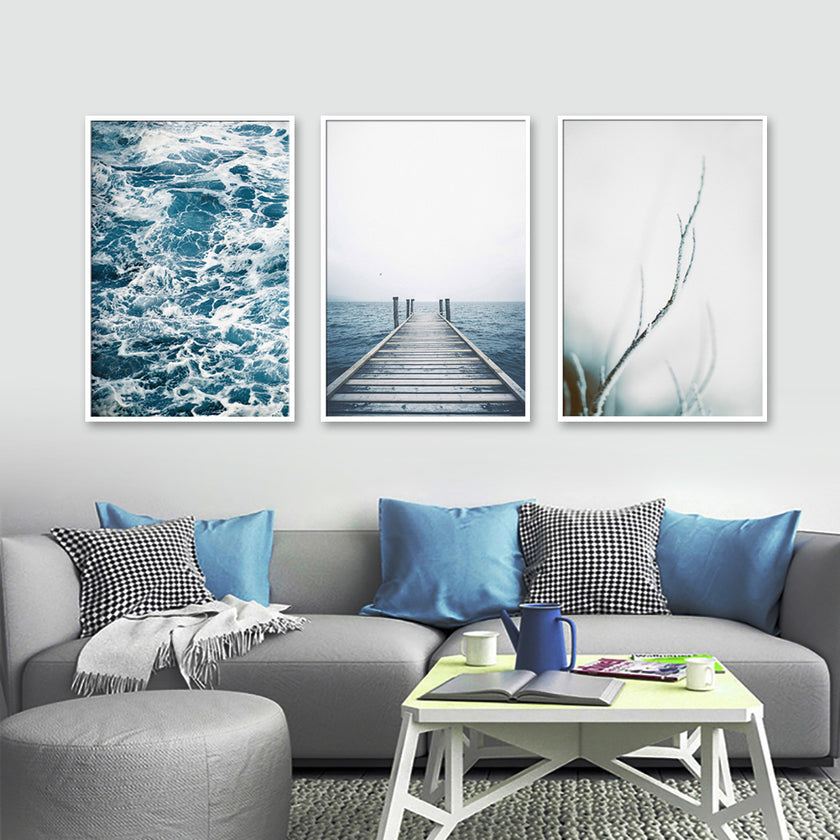 Wall Art prints -Flower and pathway 3 sets - Poster Prints -Canvas Prints