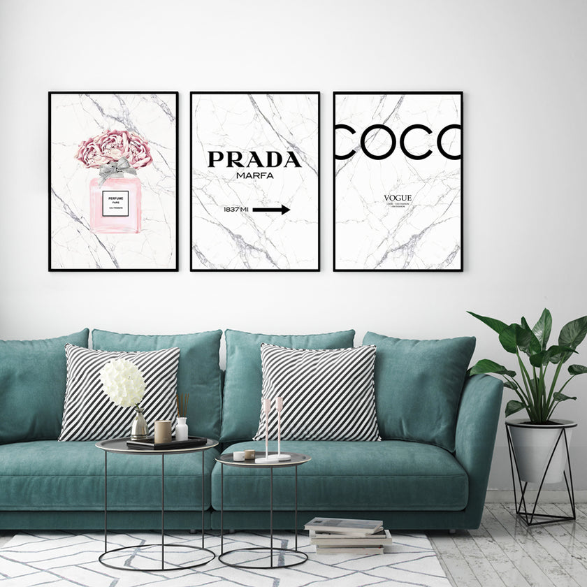 Wall Art - Fashion Perfume ( 3 sets )- Poster Prints -Canvas Prints