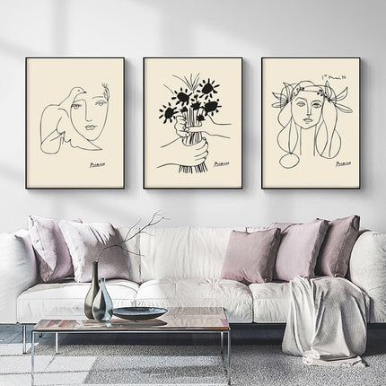 Wall Art  - Picasso Sketches 3 Sets - Poster Prints -Canvas Prints