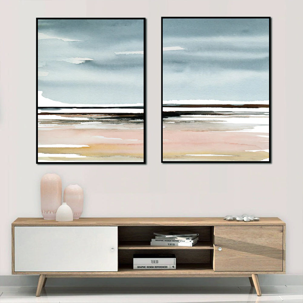 Wall art - Pink Beach Landscape (2 sets)- Canvas Prints- Poster Prints