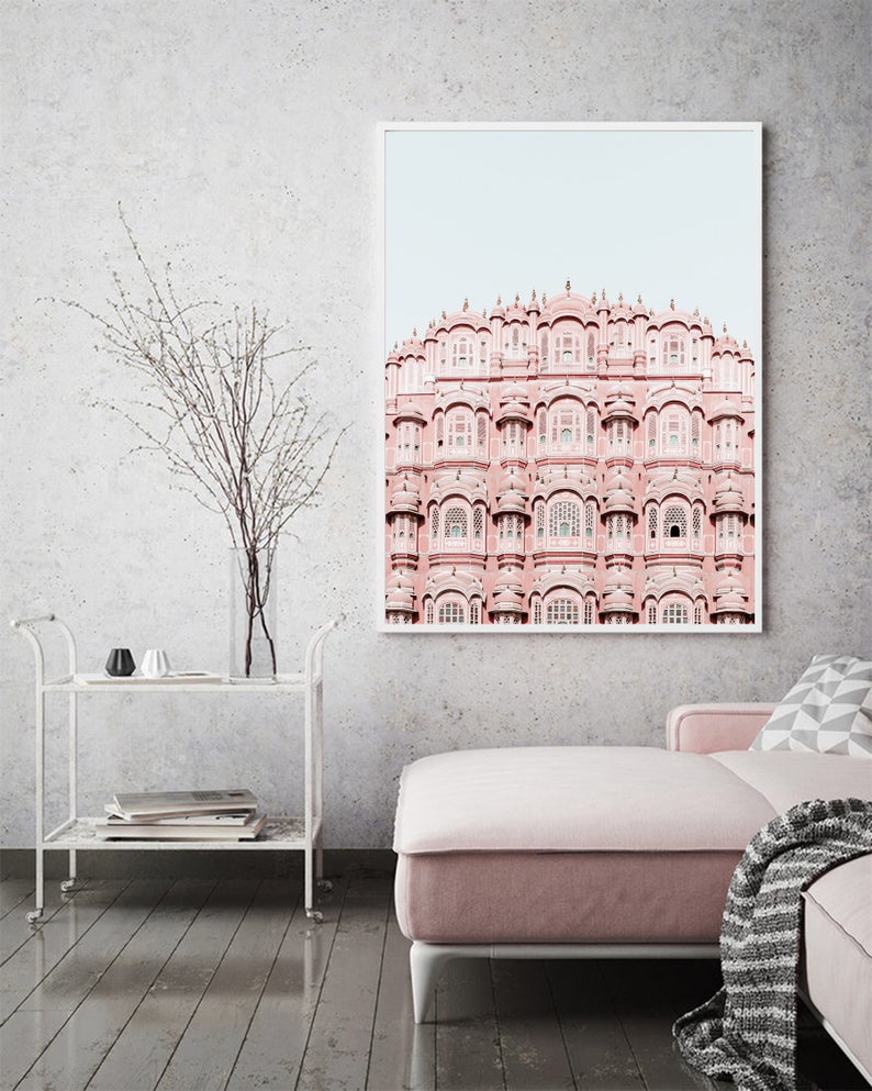 Wall art - Pink Building - Canvas prints- Poster prints