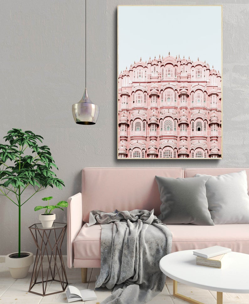 Wall art - Pink Building - Canvas prints- Poster prints