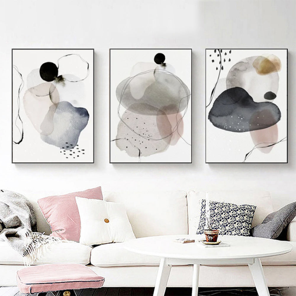 Wall Art  - Pink Vibe 3 Sets - Poster Prints -Canvas Prints